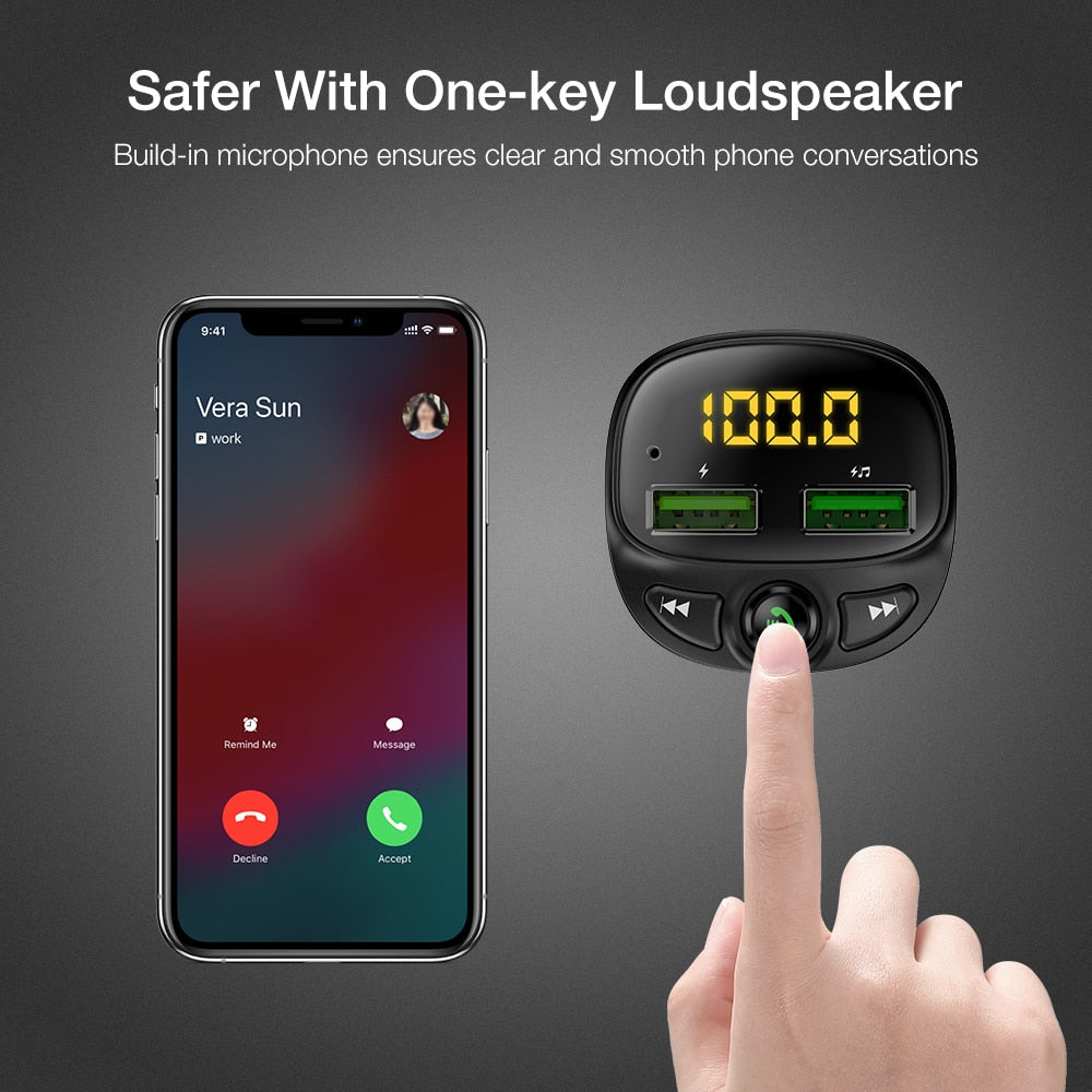 TRANSMISSOR E CARREGADOR BLUETOOTH